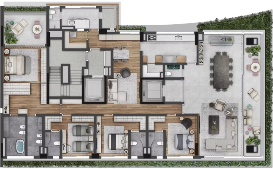 Planta do apartamento 4 suítes | 387 m²